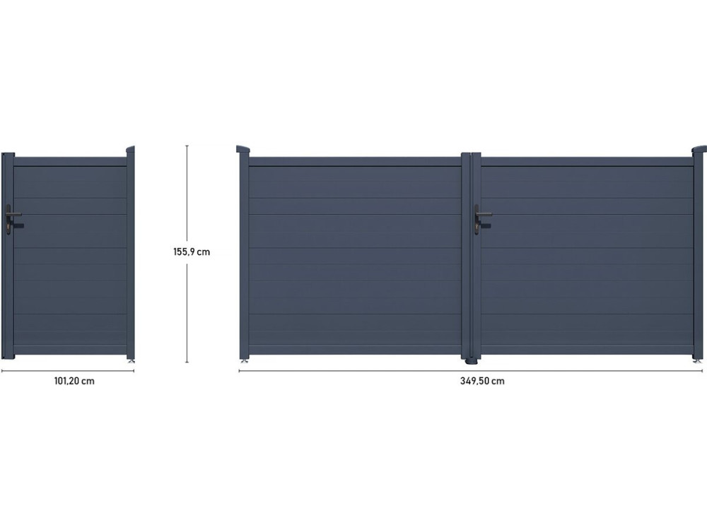 Pack portail + portillon "Marc" - Gris