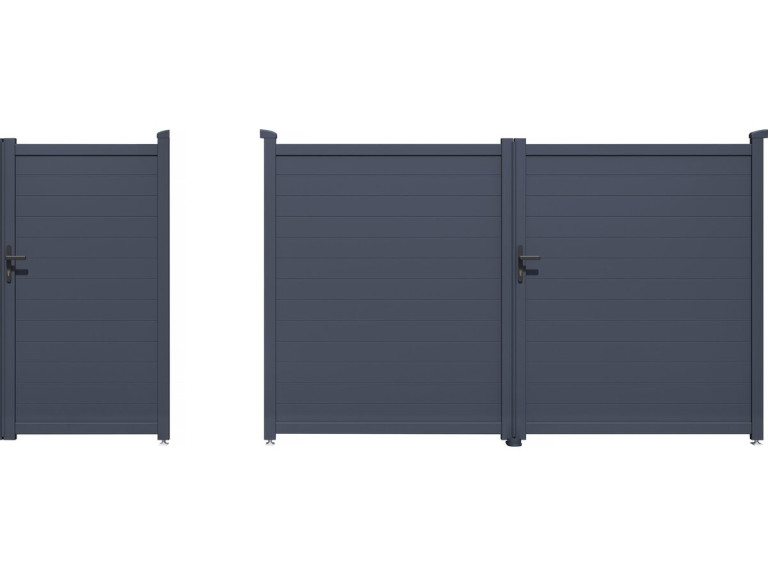 Pack portail + portillon "Marc" - Gris
