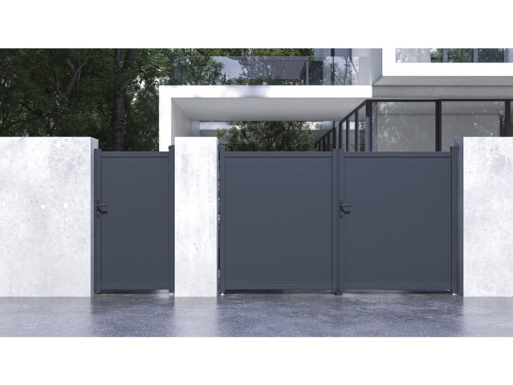 Pack portail + portillon "Marc" - Gris