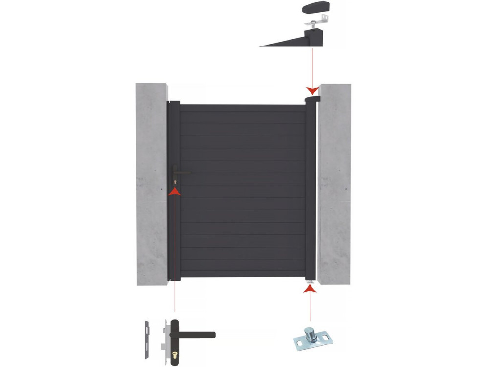 Pack portail + portillon "Marc" - Gris