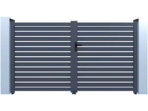 Portail aluminium semi ajouré "Julien" - 300 x 140 cm - Gris