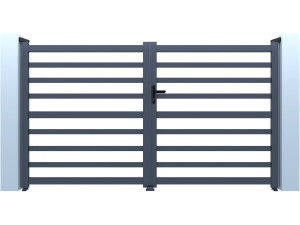 Portail aluminium ajouré "Martin" - 340 x 180 cm - Gris
