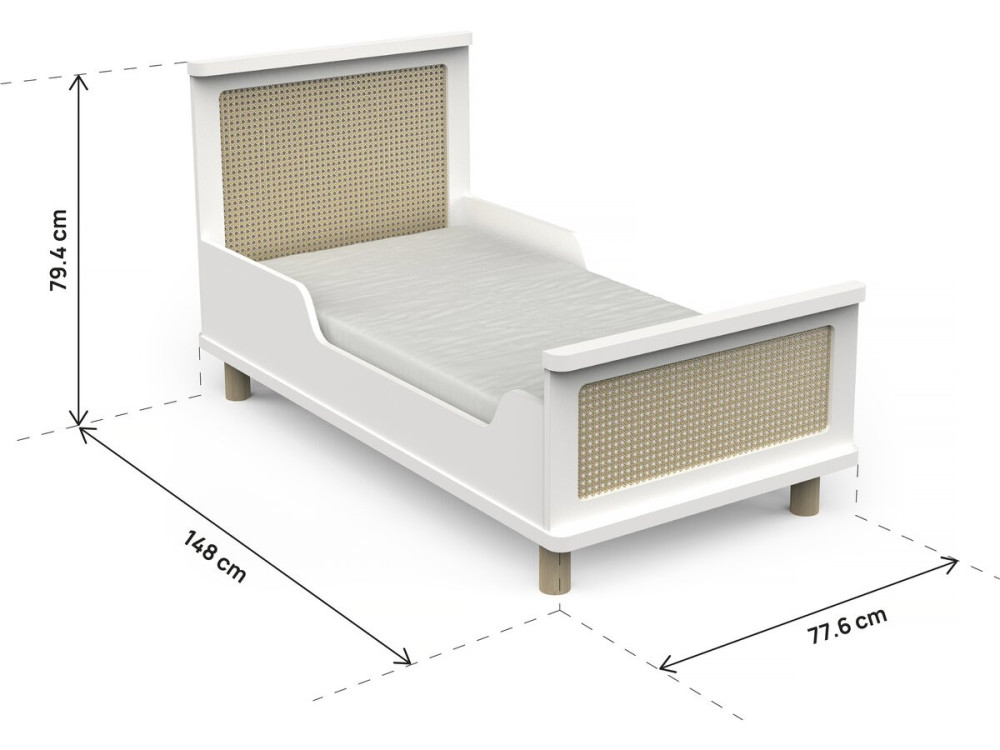 Lit enfant " Ochna " - 70 x 140 cm - Blanc mat