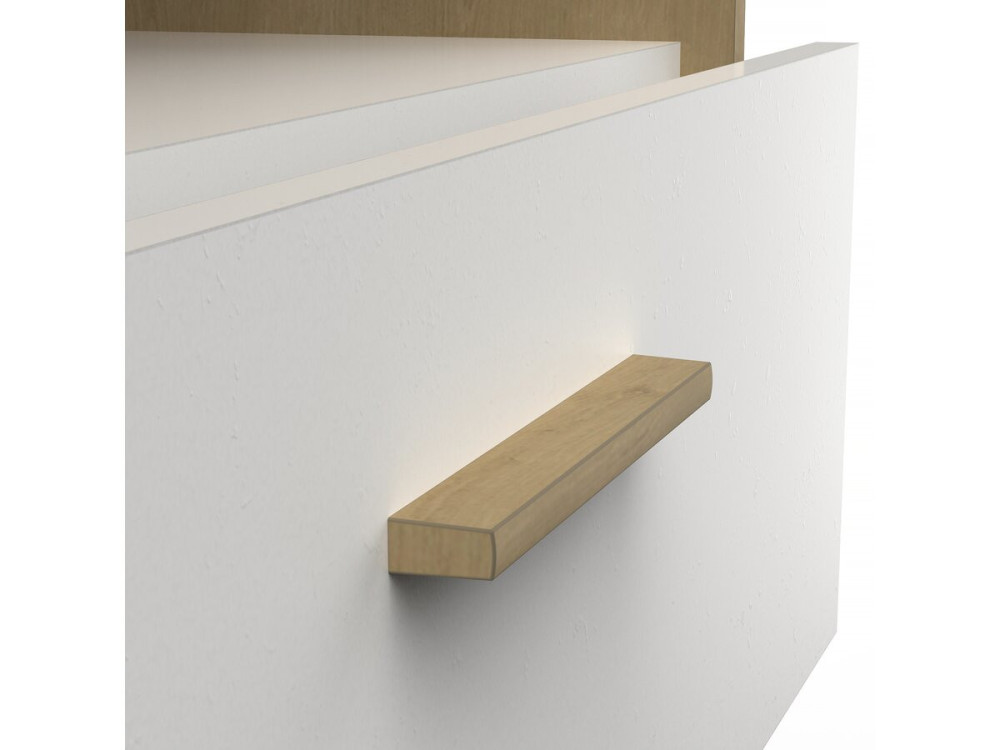 Commode enfant 2 tiroirs et une niche "Naili" - Blanc