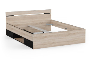 Lit Double en bois "Michigan" - 160 x 200 cm - Beige