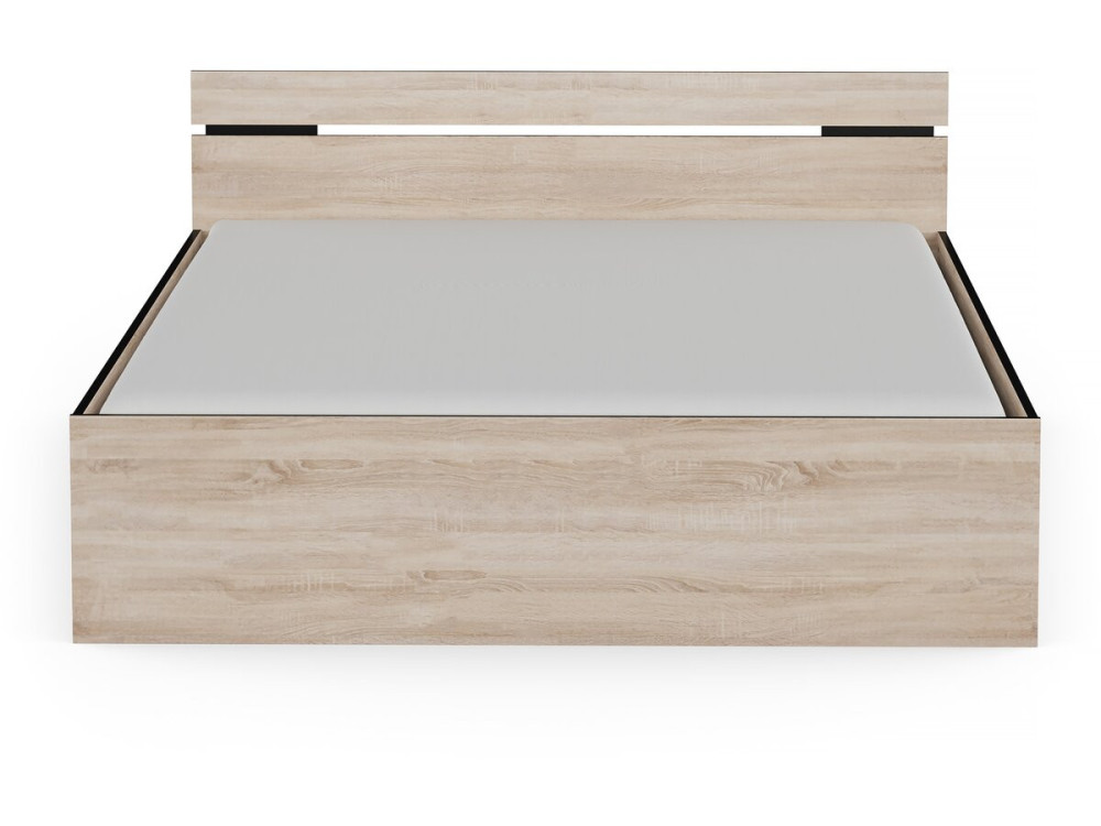 Lit Double en bois "Michigan" - 160 x 200 cm - Beige