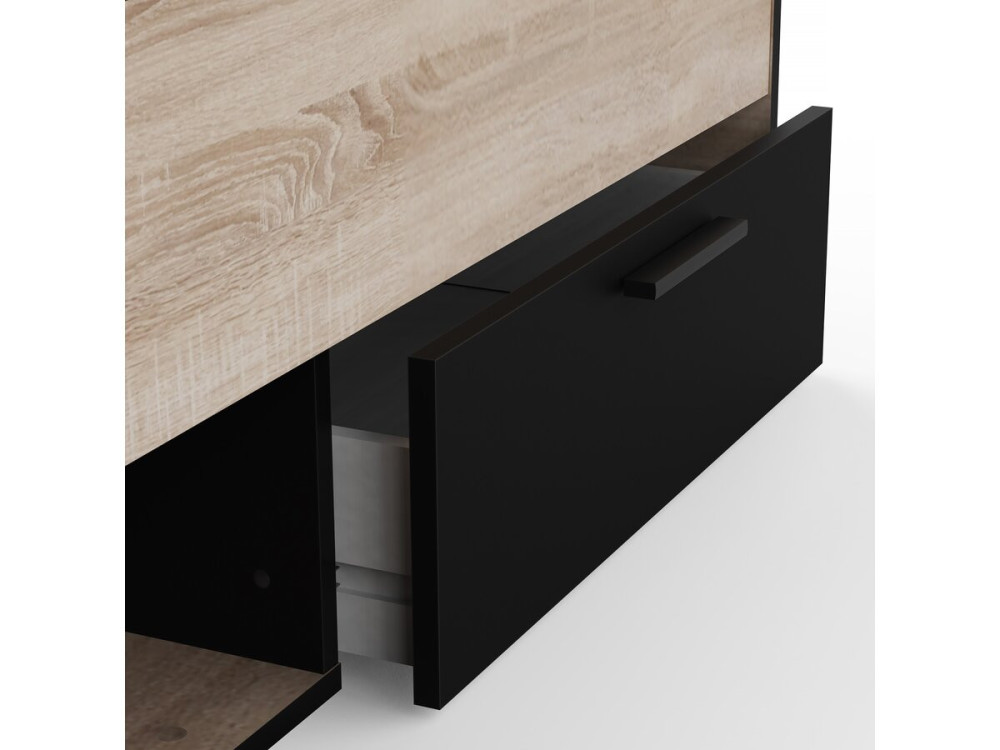 Lit Double en bois "Michigan" - 160 x 200 cm - Beige