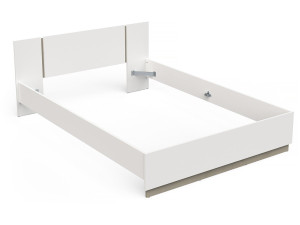 Lit Double en bois "Watson" - 140 x 200 cm - Blanc