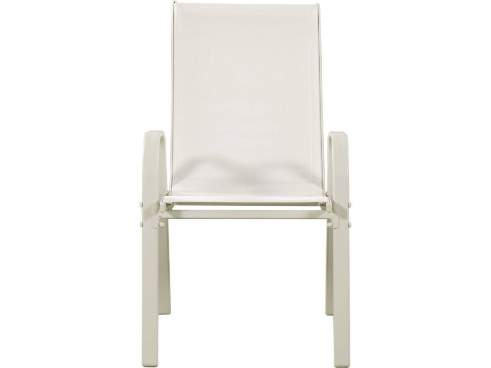 Table et chaises de jardin en textilène "Cordoba" - Phoenix - 6 places - Ecru