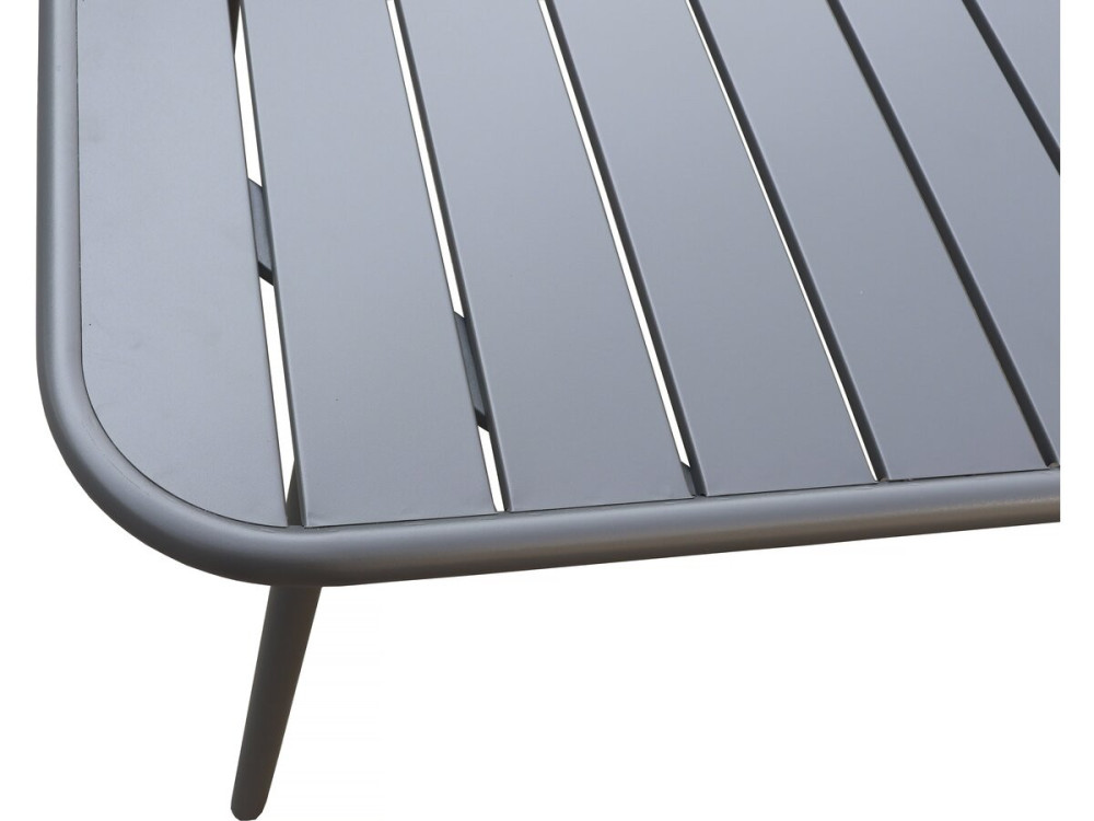 Table et chaises de jardin en métal "Bilbao" - 8 places - Gris