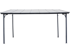 Pergola tonnelle adossée "Marvin" - 4 x 3 m - 423 x 298 x 243 cm - Gris foncé