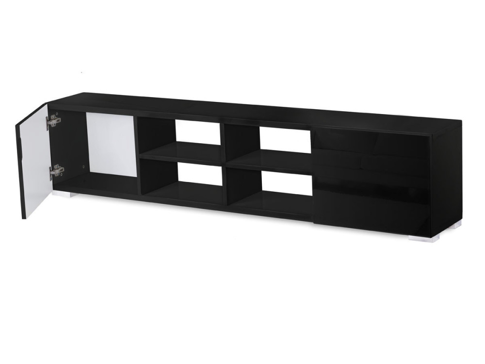 Meuble TV "Alicia" - 185 x 30 x 42,5 cm - Noir laqué