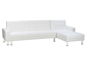 Canapé d'angle convertible et réversible "Theo" - 5 places - Blanc