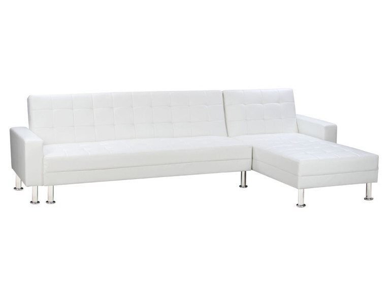 Canapé d'angle convertible et réversible "Theo" - 5 places - Blanc