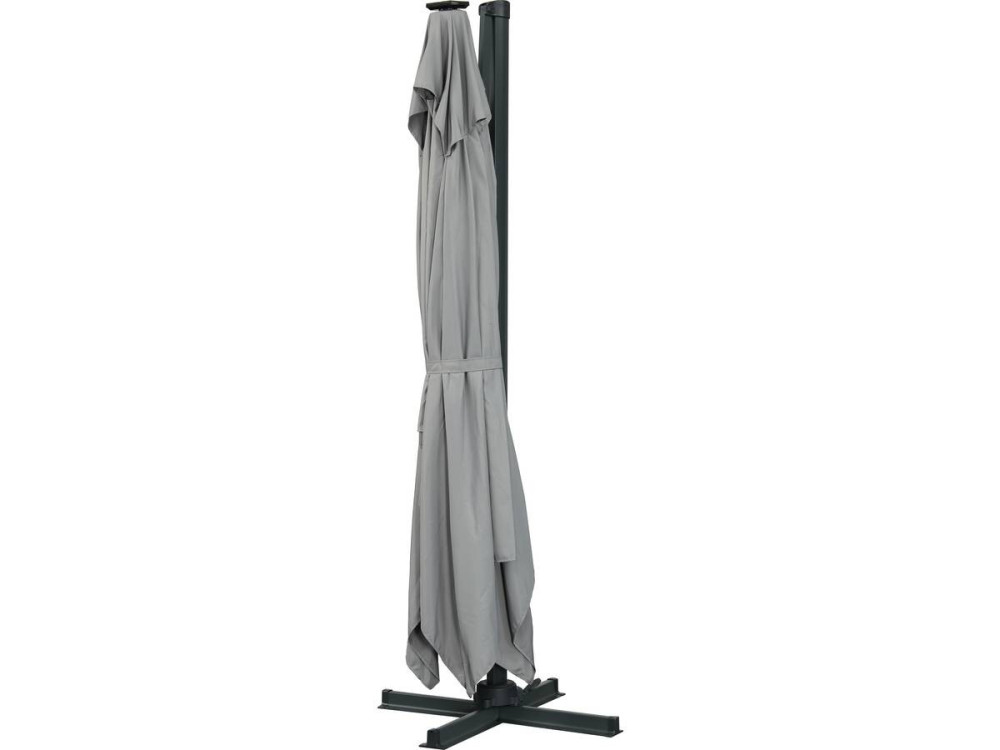 Parasol jardin déporté led alu "Sun 3 Luxe" 3 x 3 m - Gris