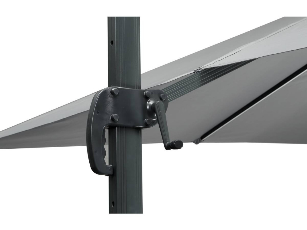 Parasol jardin déporté led alu "Sun 3 Luxe" 3 x 3 m - Gris