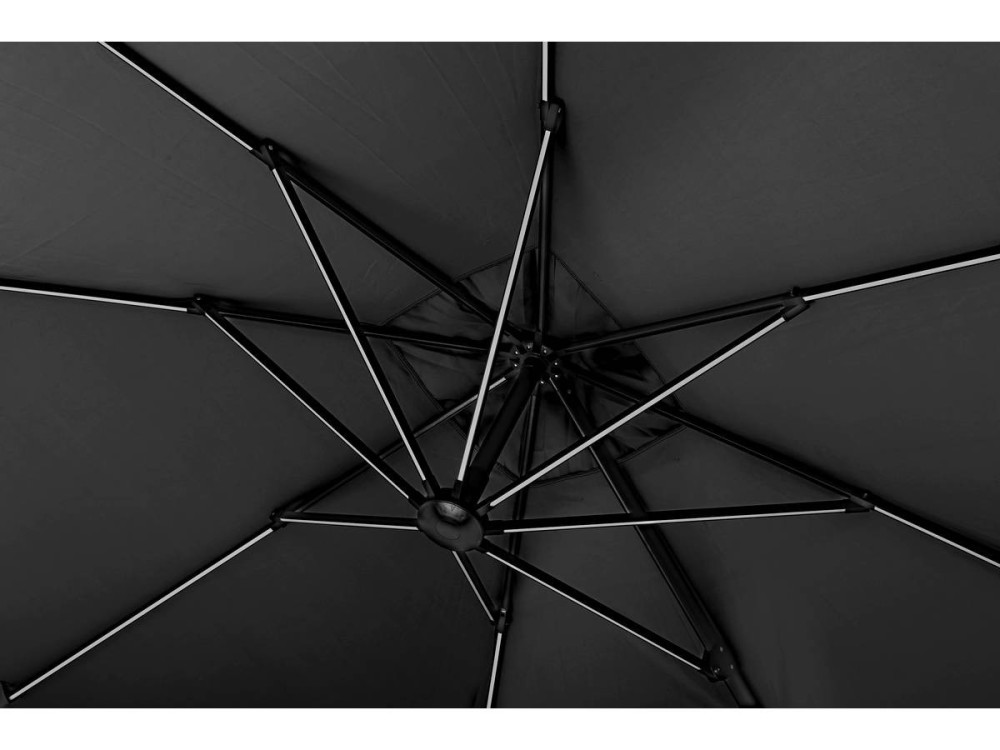 Parasol déporté avec LED - "Sun 4 Luxe" - 3 x 4 m - Noir