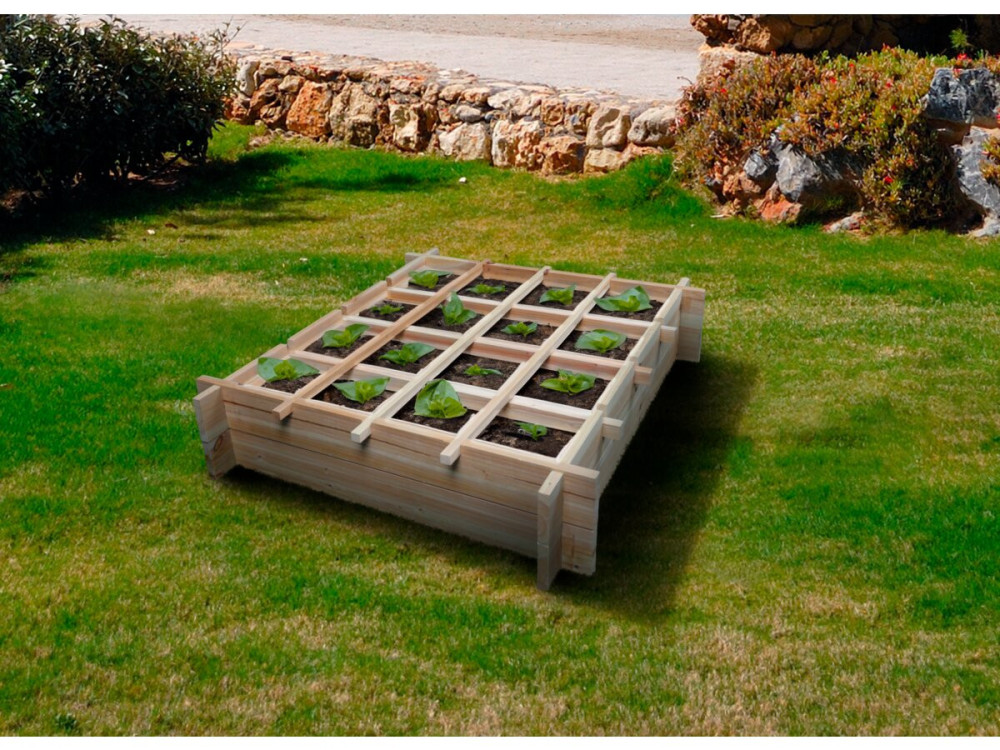 Carré potager en bois "Tournesol" - 80 x 80 x 20 cm
