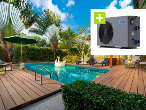 Piscine bois rectangle " Panama "- 6.20 x 4.10 x 1.45 m + Pompe à chaleur - Puissance 6.1 kW