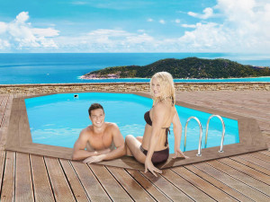 Piscine bois " Rio 120 " - 5.60 x 3.70 x 1.24 m