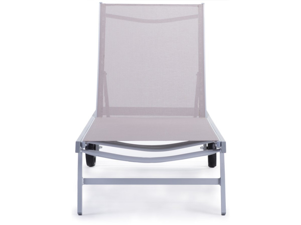 Bain de soleil en aluminium et textilène "Bella" - Phoenix - Taupe - Lot de 2