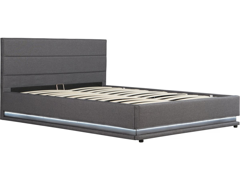 Lit LED avec coffre "Anastasia" - 160 x 200 - Gris foncé