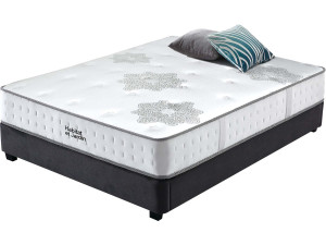 Matelas ressorts et à mémoire de forme "Josey" - 90 x 190 x 25 cm - Blanc / Gris