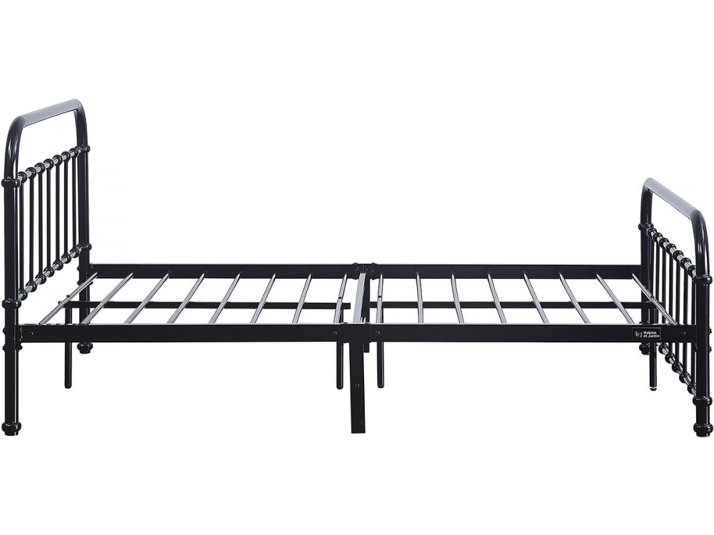 Lit double en métal "HAVIN" -140 x 190 cm - Noir