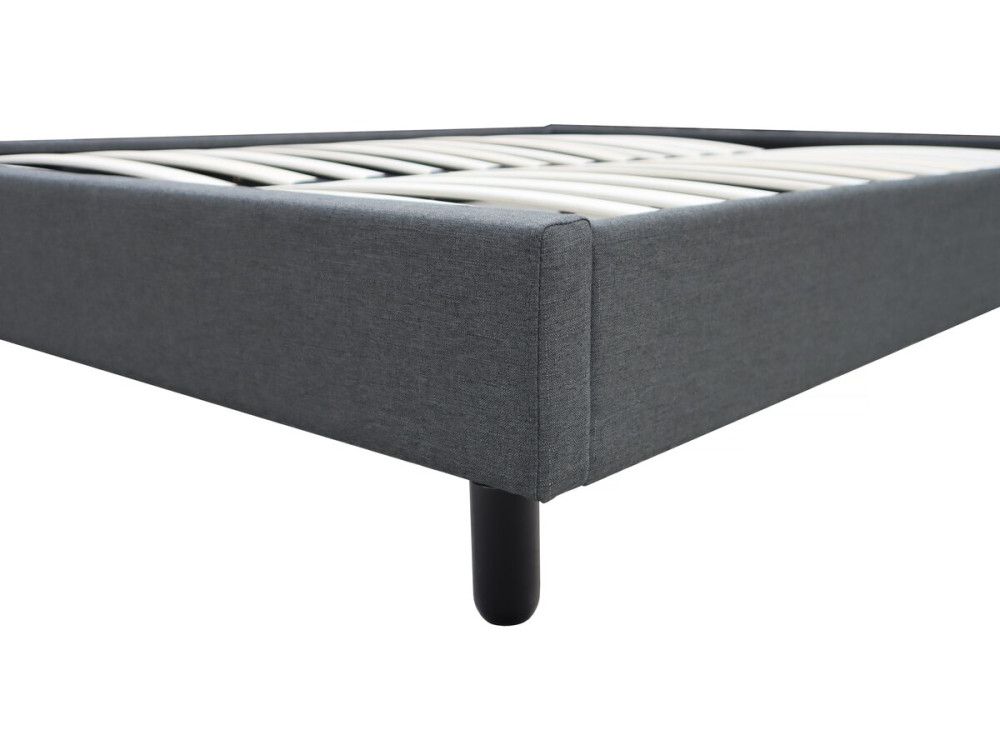 Sommier "Andy" en tissu - 140 x 190cm - Gris anthracite