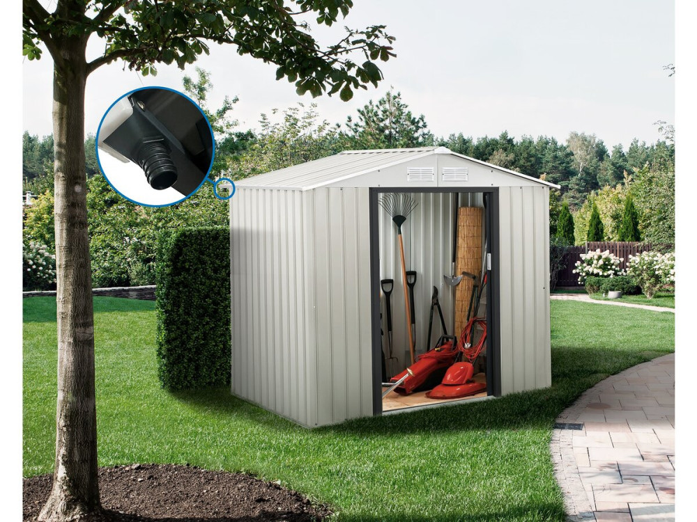 Abri de jardin métal "Nebraska" - 4,07m² avec gouttière