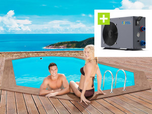 Piscine bois " Rio 120" - 5.60 x 3.70 x 1.24 m +  Pompe à chaleur - Puissance 6.1 kW