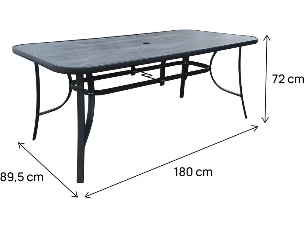 Table de jardin "Cordoba" - Phoenix - 8 places - Gris effet marbre