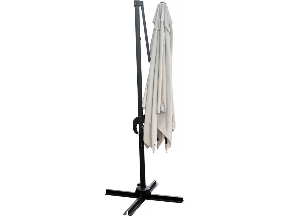 Parasol jardin déporté "Soleil" - Carré - 2.5 x 2.5 m - Ecru + Housse de protection