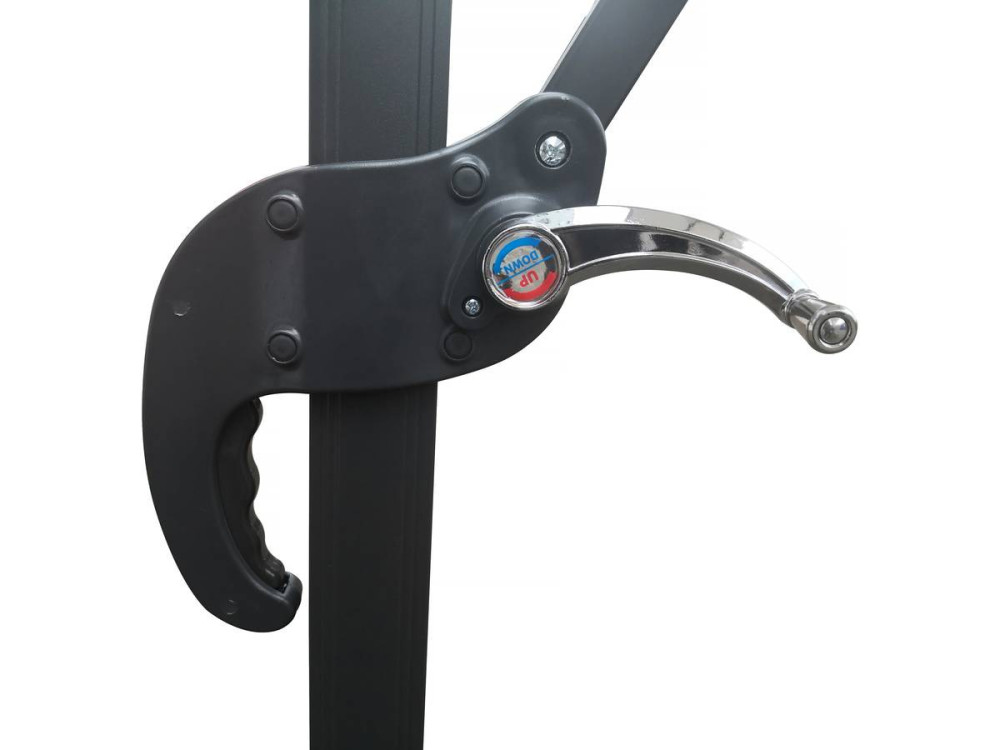 Parasol jardin déporté "Soleil" - Carré - 2.5 x 2.5 m - Ecru + Housse de protection