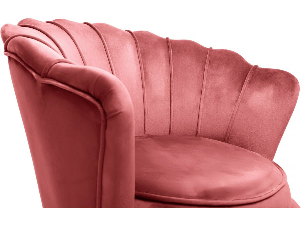 Fauteuil velours "Floria" - 70 x 73 x 76 cm - Rose