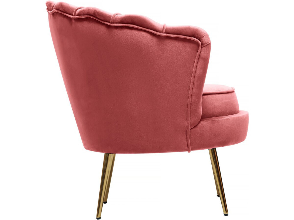 Fauteuil velours "Floria" - 70 x 73 x 76 cm - Rose
