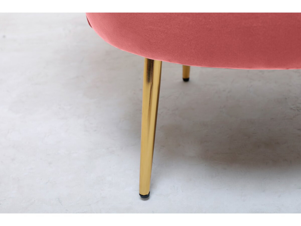 Fauteuil velours "Floria" - 70 x 73 x 76 cm - Rose