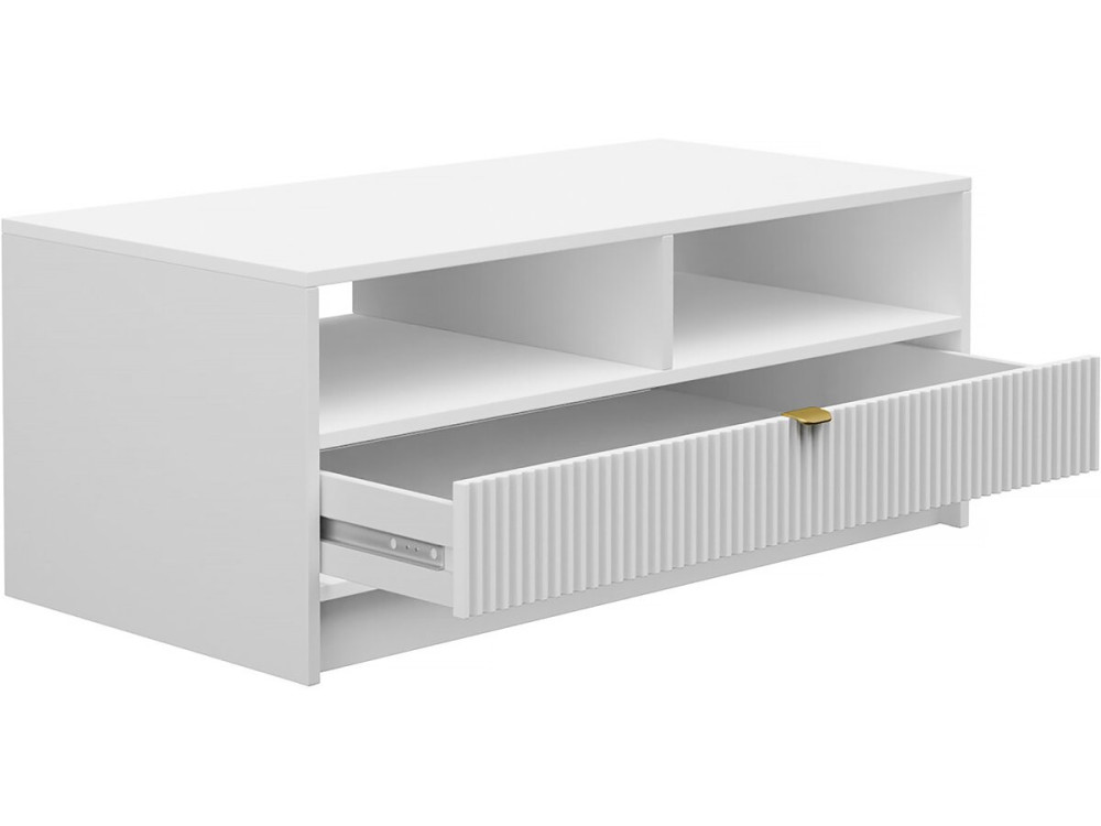 Table basse Tireno - 100 cm X 40 cm X 50 cm-  blanc