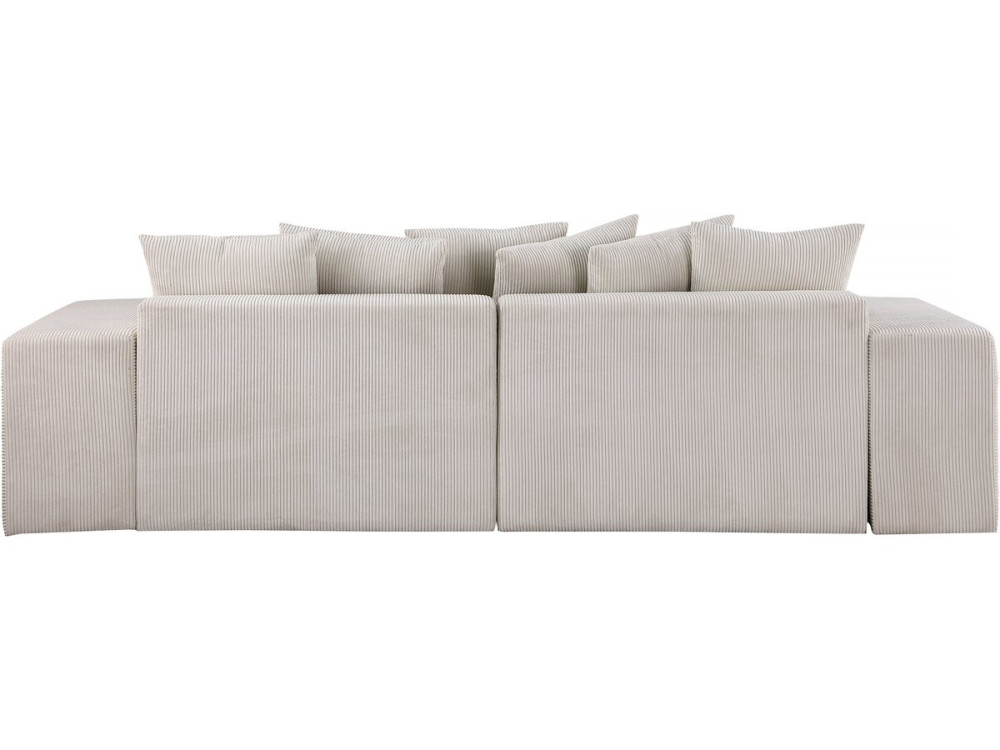 Canapé d'angle en velours côtelé "Rivoli" - 312 x 176 x 49 cm - Beige
