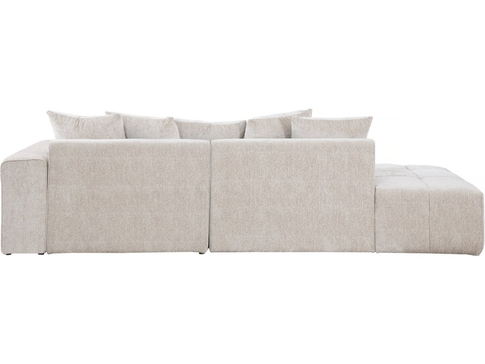 Canapé d'angle en tissu chenille "Haussmann" 3 places - Beige