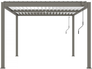 Pergola bioclimatique avec led "Windsor premium" en aluminium 3 x 4 - Taupe