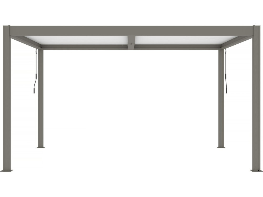 Pergola bioclimatique avec led "Windsor premium" en aluminium 3 x 4 - Taupe