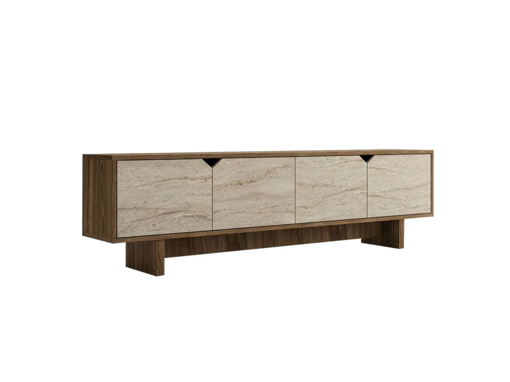 Meuble TV en bois "istemi" 180 x 30 x 50 cm - Noyer