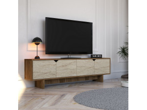 Meuble TV en bois "istemi" 180 x 30 x 50 cm - Noyer 2