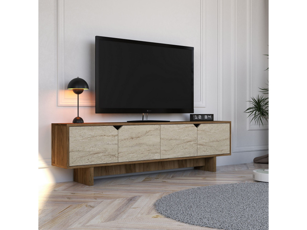 Meuble TV en bois "istemi" 180 x 30 x 50 cm - Noyer