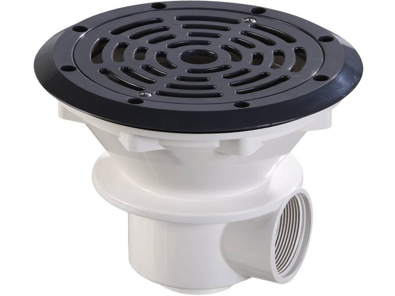 Bonde de fond  Ø 210 mm avec grille ABS "Parker" - Gris anthracite