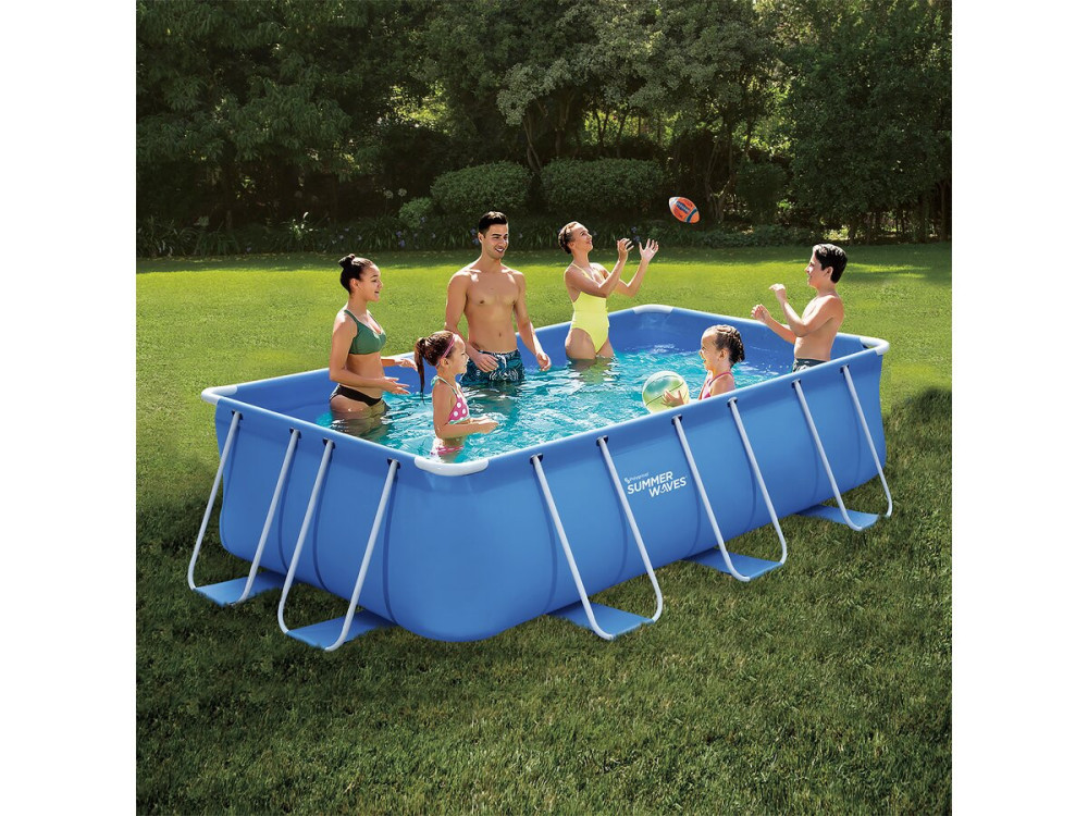 Piscine tubulaire rectangle- LUDO 1 - 4 x 2 x 1 m - Filtration à cartouche