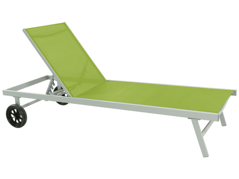 Bain de soleil Alu / Textilene "Bella" avec roues - Vert