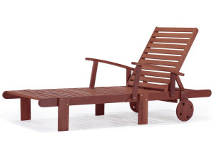 Bain de soleil pliant en bois exotique "Tokyo" - Mahogany- Marron acajou
