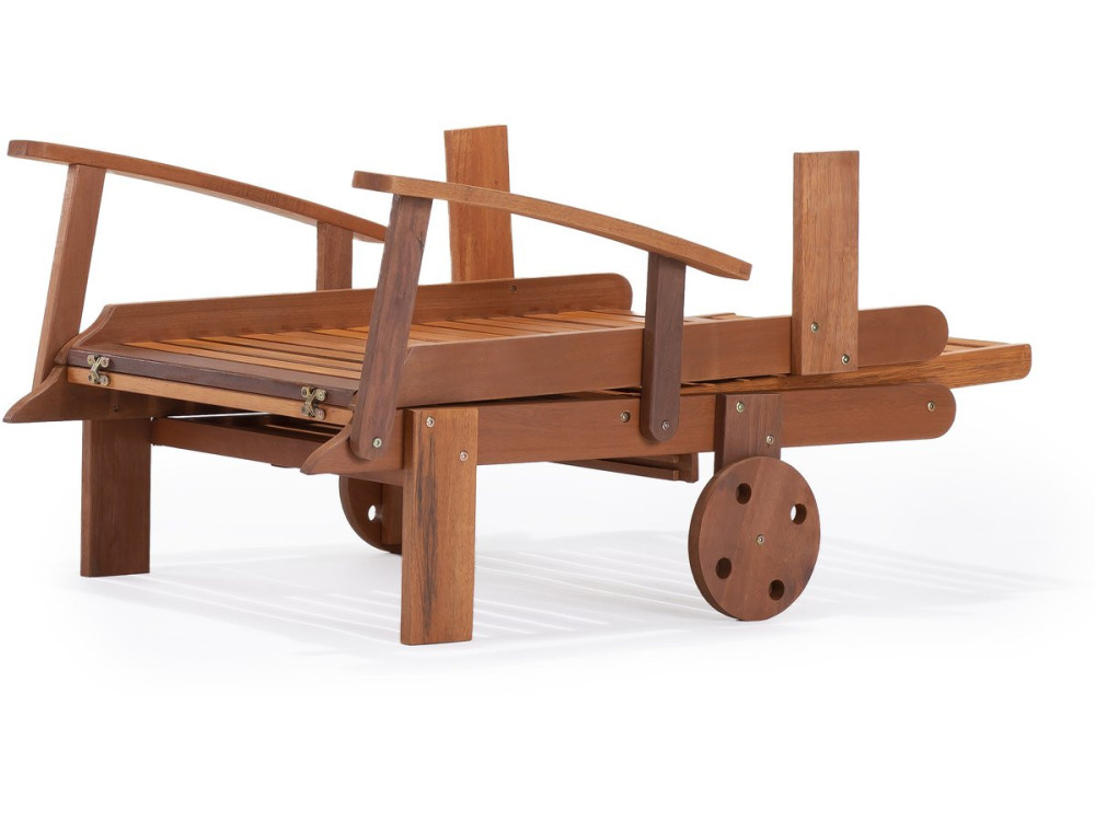 Bain de soleil pliant en bois exotique "Tokyo" - Maple - Marron clair - Lot de 2